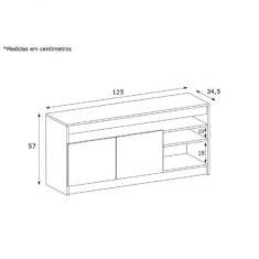 Conjunto Rack Para Tv Até 48 Polegadas 2 Portas E Aparador 2 Portas 1