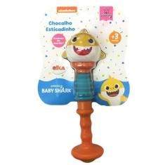 Chocalho E Mordedor Esticadinho Baby Shark Elka Brinquedos