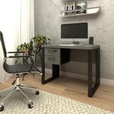 Escrivaninha Industrial com 2 Gavetas e Pés em Metal 90cm - F5 Office 