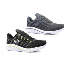 Kit 2 Pares Tênis De Academia Runway Training Masculino, Preto verde, 