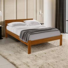 Cama Casal Premium Lara Turca com Cabeceira Castanho - MAIS MADEIRA