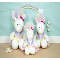 UNICORNIO VESTIDO 20/24/28cm- PELUCIA COM 3 PÇS PARA NICHO - CKD CONFE