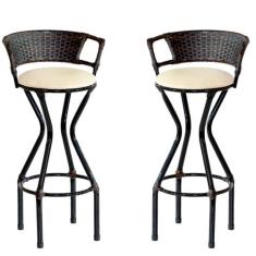 Conjunto 2 Banquetas com Assento Estofado Charme em Ferro - Coage Móve