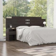 Cabeceira Casal com 2 Mesas de Apoio Triunfo Demóbile, Ébano Touch