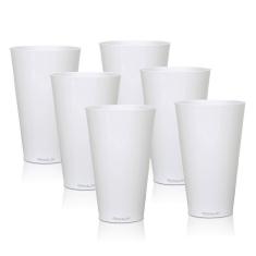 Kit 6 Copos Big Drink Branco 550 Ml Acrílico Poliestireno