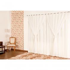 Cortina Para Sala Ou Quarto Charmousse Com Voil 2,00 Palha