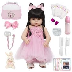 Boneca Reborn Bailarina Morena Linda 46cm Bolsa Acessórios - Cegonha R
