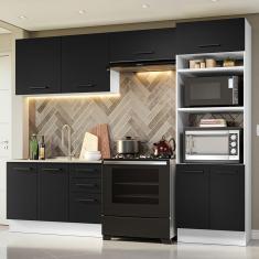 Armário de  Cozinha Completa 270cm Branco/Preto Agata Madesa 08