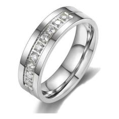 Aliança Anel Feminino Liga De Titânio Com Cristais (unidade) - Judith 