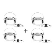 Jogo 04 Panelas Tripé Alumínio Fundido Polida Alça Vergalhão - DIVIFOR