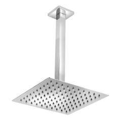 Ducha Chuveiro Slim Quadrado Metal 30x30cm Com Braço De Teto - Modelar