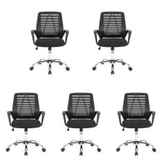 Kit 5 Cadeiras Escritório Diretor com Relax Tela Mesh Toronto - Espres
