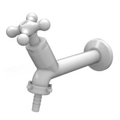 Torneira Tanque 15 cm Porto Belo Convencional Branco Com Bitola de 1/2" - 3/4" Durín