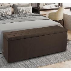 Recamier Baú 1,95m Madrid Suede Marrom Dal Poz Estofados