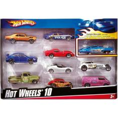 Carrinhos Hot Wheels HW Pacote 10 Carros - 2017
