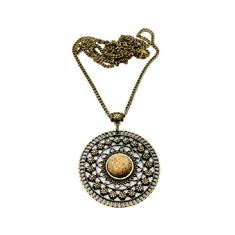 Colar mandala longo de pedra natural bijuterias