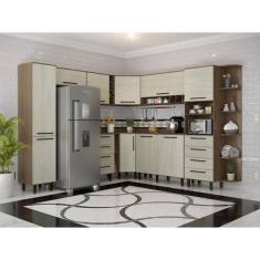 Cozinha Compacta 12 Peças 10 Portas 8 Gavetas Evolution Plus Tannat/Legno Crema