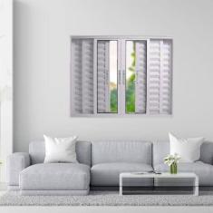 Janela Veneziana de Alumínio 6 Folhas 100 x 200cm Linha 25 Esquadrias Bergame Branco