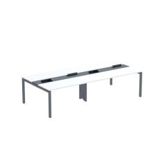 Mesa de Plataforma Dupla para 4 Pessoas Corporativa 150x140/4p Pdc15/14/4p Branco/Grafito