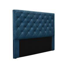 Cabeceira Cama Box King 195 cm Tania Veludo Azul Marinho S04 - D`Rossi