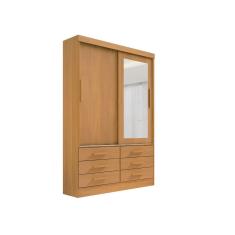 Guarda Roupa 2 Pts 6 Gavetas Com Espelho Meridian Plus D Doro Móveis - Cinamomo