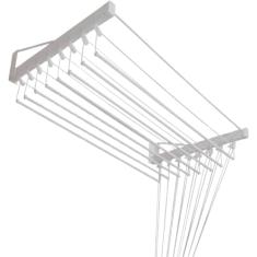 Inovar Metais Varal de Parede Individual 10 Varetas Branco 150cm