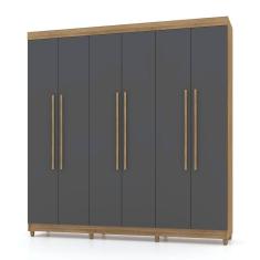 Guarda Roupa Casal 6 Portas 218 Cm Elegância Nature/alasca - Pallazio