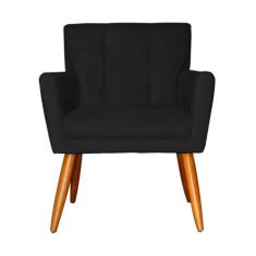 Poltrona Decorativa Onix Suede Preto - DS Estofados - Estopar
