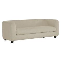 Sofá 3 Lugares Luxo Recepção Escritorio Sala Veneza 200cm Bouclé Cor Bege