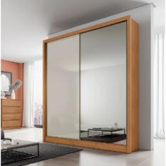 Guarda Roupa Solteiro Com Espellho 2 Portas 3 Gavetas Virtus - Novo Horizonte