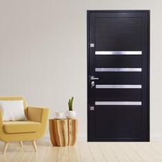 Porta Lambril com Maçaneta 2 Fechaduras Tetras com Friso Linha Roma 210x90 Lado Direito