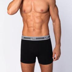 Cueca Lupo Boxer Algodão com Elastano 784-059, Preto, M
