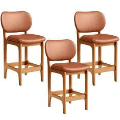 Kit 03 Banquetas Baixa Bar Cozinha E Sala De Jantar Fixa Betta L02 Imb