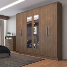 Guarda Roupa Casal 6 Portas 3 Gavetas Mônaco com Espelho - Edez