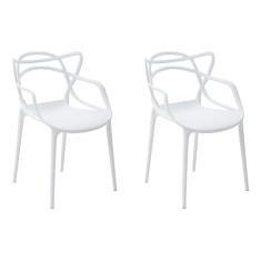Kit 2 Cadeiras Decorativas Sala e Cozinha Feliti (PP) Branca - Gran Belo