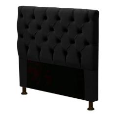 Cabeceira Cama Box Solteiro Cristal 90cm Corino Preto