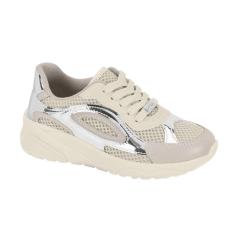 Molekinha Tenis Free Sport Nylon Off White-Feminino