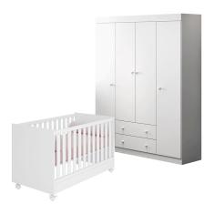 Quarto de Bebê Helena Phoenix Baby com Berço 1344 Qmovi Branco