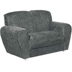 Sofá 5010 com 2 Lugares em Tecido Suede e Encosto Fixo Cor Cinza