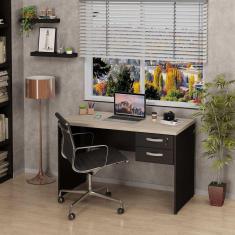 Mesa De Escritório 120x60cm com Gaveteiro Tampo 30mm Carvalho