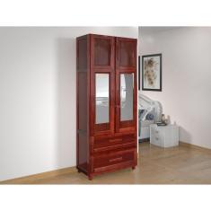 Guarda-roupa Solteiro com Espelho 4 Portas 2 Gavetas Teresina Mel