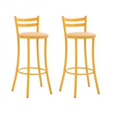 Kit 2 Banquetas Alta 17 Unimóvel Amarelo