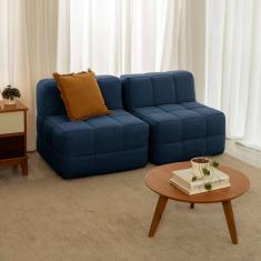 sofá guldi popup com 2 módulos centrais linho azul