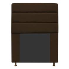 Cabeceira Estofada Turim 90 cm Solteiro Suede Marrom - ADJ Decor