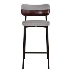 Banqueta Alloa Fixa com 4 Pés 50 X 44,7 X 163,5cm com 1 Unidade Cinza Claro/Café/Preto Epoxi