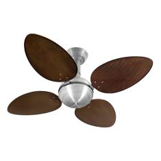 Ventilador Teto Venti-delta Office Prata 4 Pás 127v E 220v Cor Das Pás Chocolate Cor Da Estrutura Prata Voltagem 220v Office