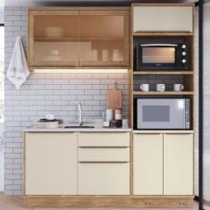 Cozinha Compacta 3 Peças 6 Portas 3 Gavetas com Divisor de Talheres 2 