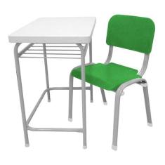 Mesa Infantil Escolar Com Cadeira WP Kids Reforçadas Lg Flex Verde T3 