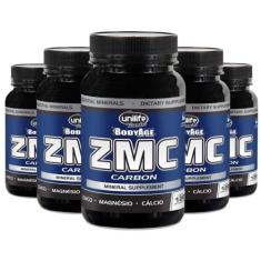 Kit 5 ZMC Carbon Cálcio, Zinco e Magnésio 120Caps Unilife