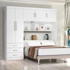 Guarda-Roupa Casal Modulado Cancun 5 Portas 3 Gavetas Branco - J&a Móveis